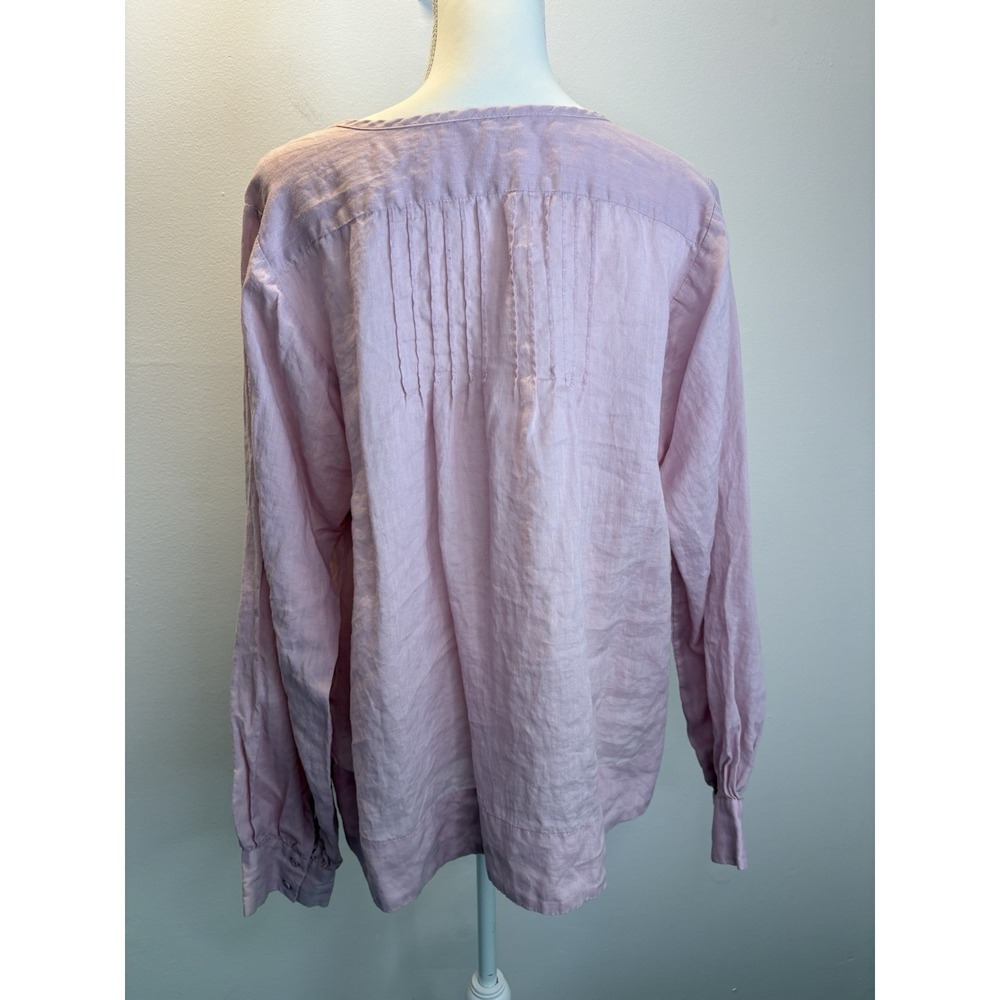 Cato Tunic Top Size XL Pink Relaxed Fit Pintuck 100% Ramie Coastal‎ Beach Boxy - Picture 4 of 11